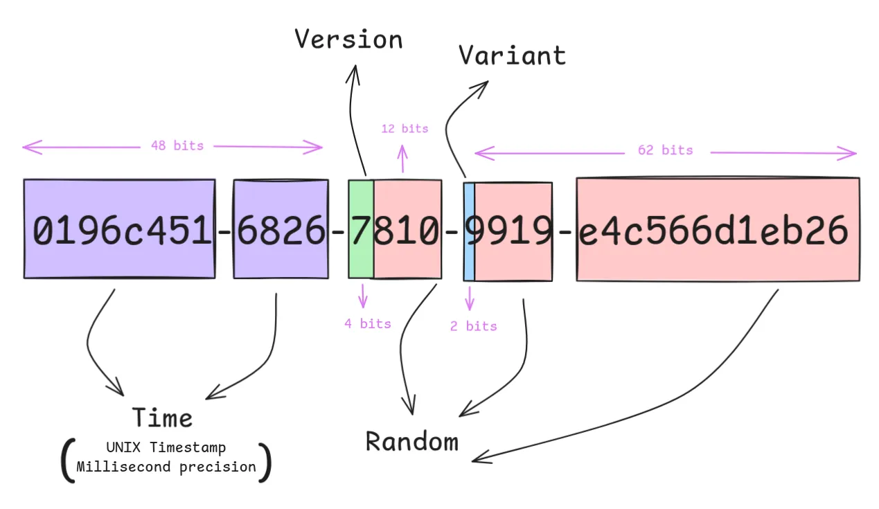 Bit-level structure of UUIDv7